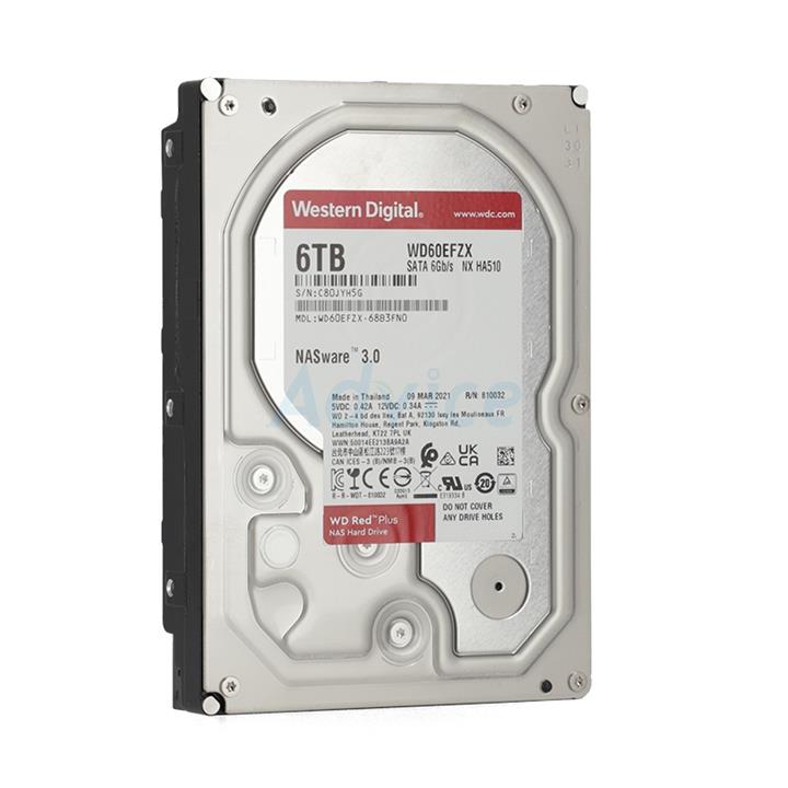 هارددیسک اینترنال وسترن دیجیتال مدل WD Red Plus NAS- WD60EFZX ظرفیت 6 ترابایت